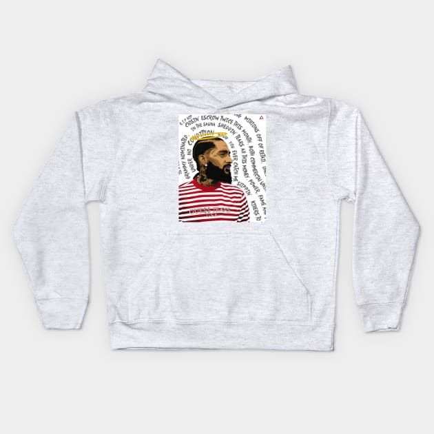 NIPSEY HUSSLE Kids Hoodie by stooldee_anthony@yahoo.com